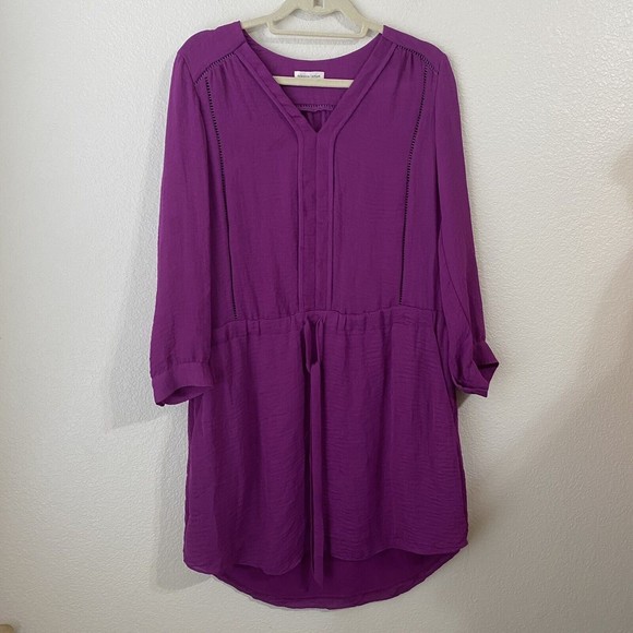 Rebecca Taylor Dresses & Skirts - Rebecca Taylor Dress Womens Size 6 Knee Length Tie Sash Purple Lined
